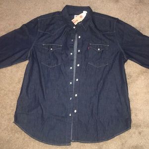 Levi’s XXL Men’s Blue Denim Barstow Western Shirt